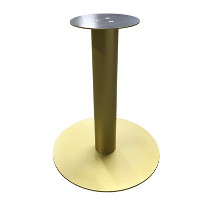 XXL Tisch Gold aus Stahl mit Grundplatte, Bein, Schrauben